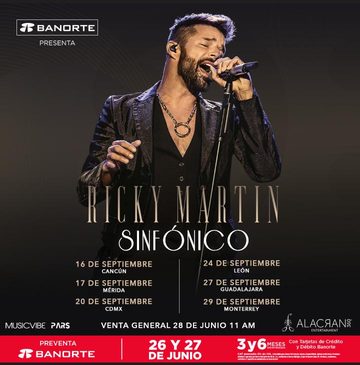 Ricky Martin regresa a México con su espectáculo sinfónico en la