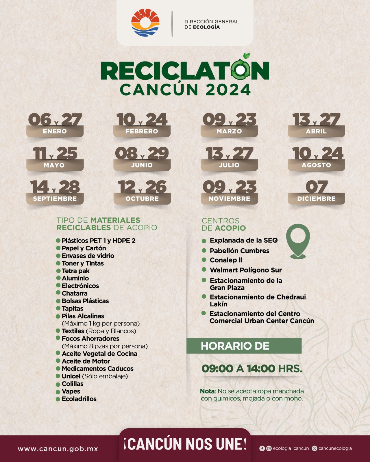 Anuncian fechas para el reciclaton de este 2024 en Cancún Cancún Mío